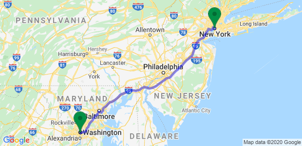 Moving from DC to NYC Map