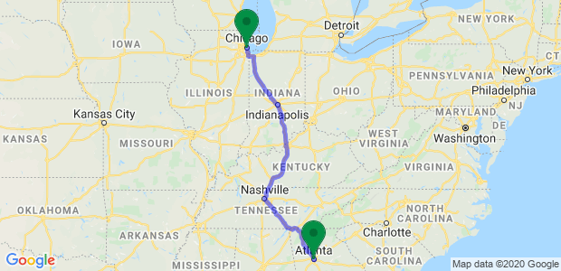 Moving from Chicago to Atlanta Map