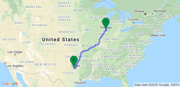 Relocating from Chicago to Fort Worth Map