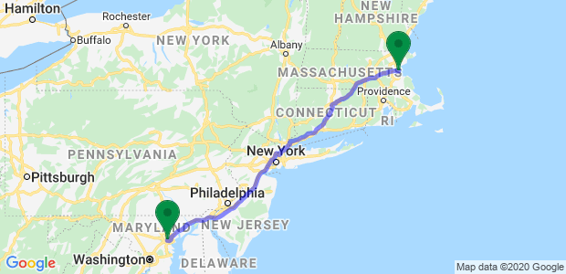 Relocating from Baltimore to Boston Map