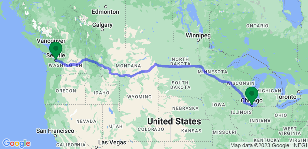 Seattle to Chicago Movers Map