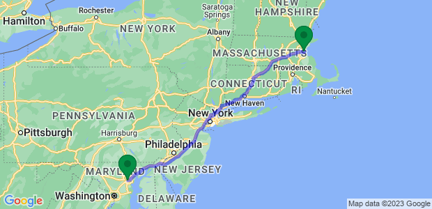 Boston to Baltimore Movers Map