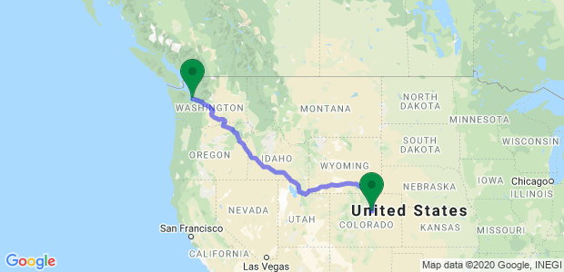 Moving from Denver to Seattle  Map