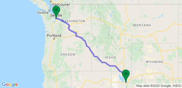 Moving from Seattle to Salt Lake City Map