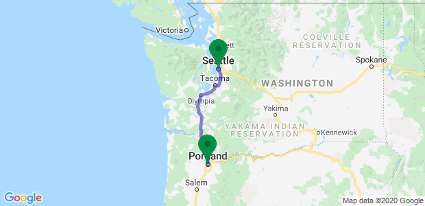 Moving from Portland to Seattle Map