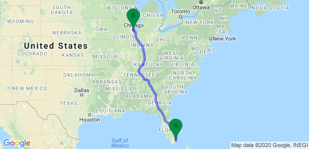 miami-to-chicago-movers Map