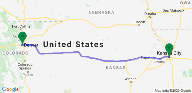 Moving to Denver from Kansas City Map